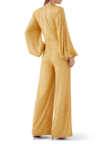 Sequin Long-Sleeve Jumpsuit
